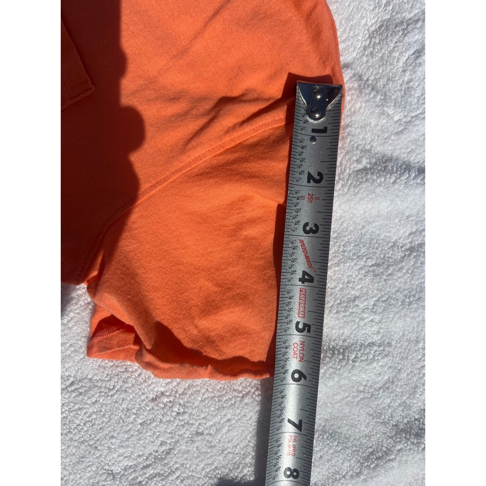 Under Armour HeatGear Orange Cropped Pocket T-Shirt Girls Youth Medium Graphic - Picture 13 of 15